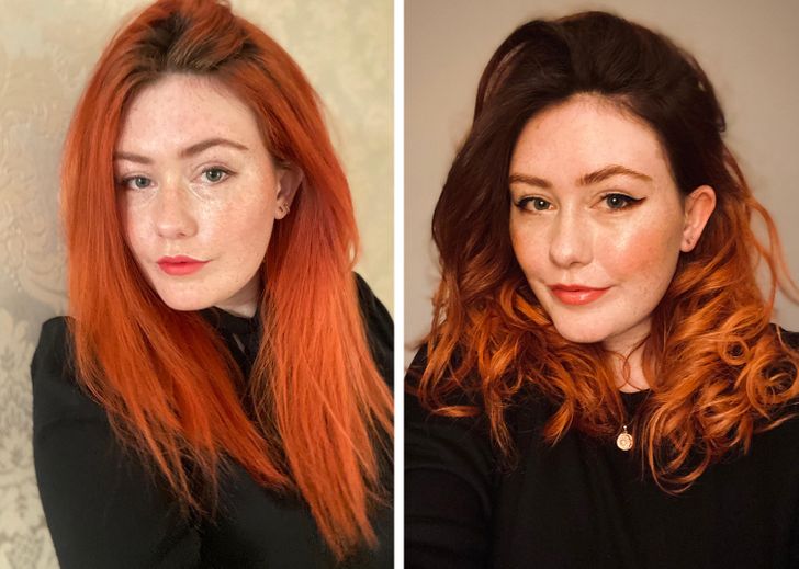 Redhead Before And After Cutting Her Hair; 15 Hair Changes That Will Inspire You To Do Your Own