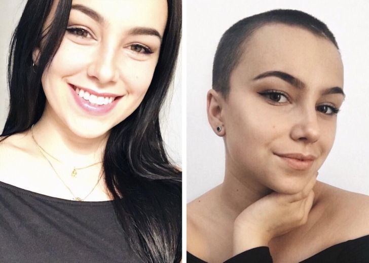 Castaña antes y después de cortar su cabello;15 Cambios de cabello que te inspirarán a hacer lo tuyo