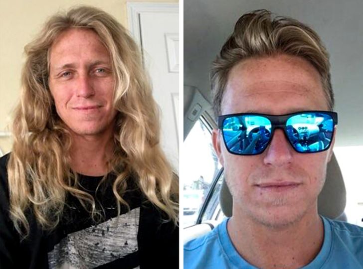 Blonde Man Before And After Cutting His Hair; 15 Hair Changes That Will Inspire You To Do Your Own