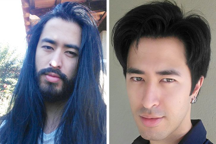 Hombre antes y después de cortar su cabello ;15 Cambios de cabello que te inspirarán a hacer lo tuyo