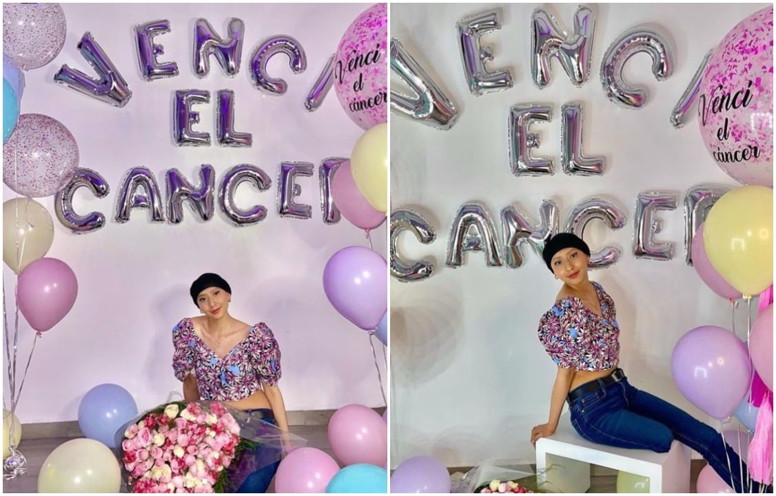 Chica celebrando su recuperación; Celebra recuperarse por segunda vez de terrible enfermedad e inspira en redes