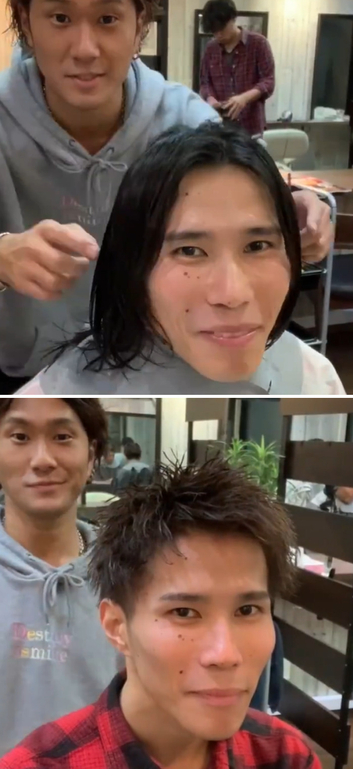 Changes before and after people who went to the stylist 