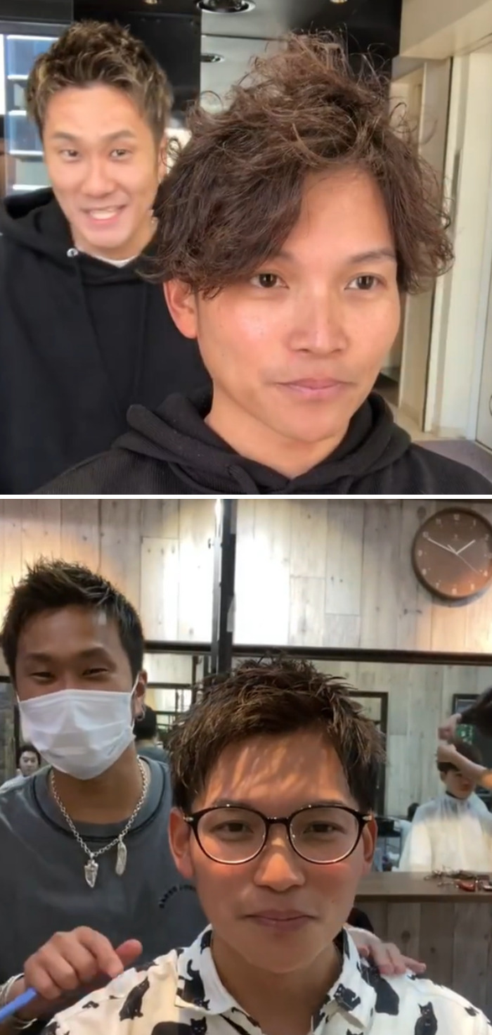 Changes before and after people who went to the stylist 