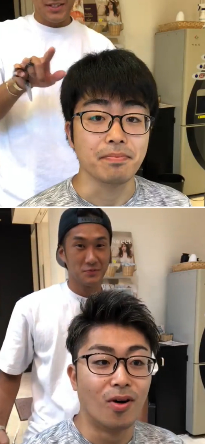 Changes before and after people who went to the stylist 