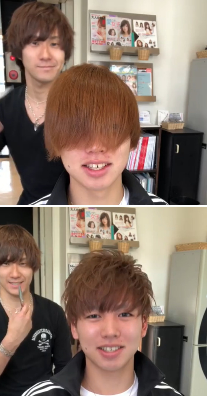 Changes before and after people who went to the stylist 