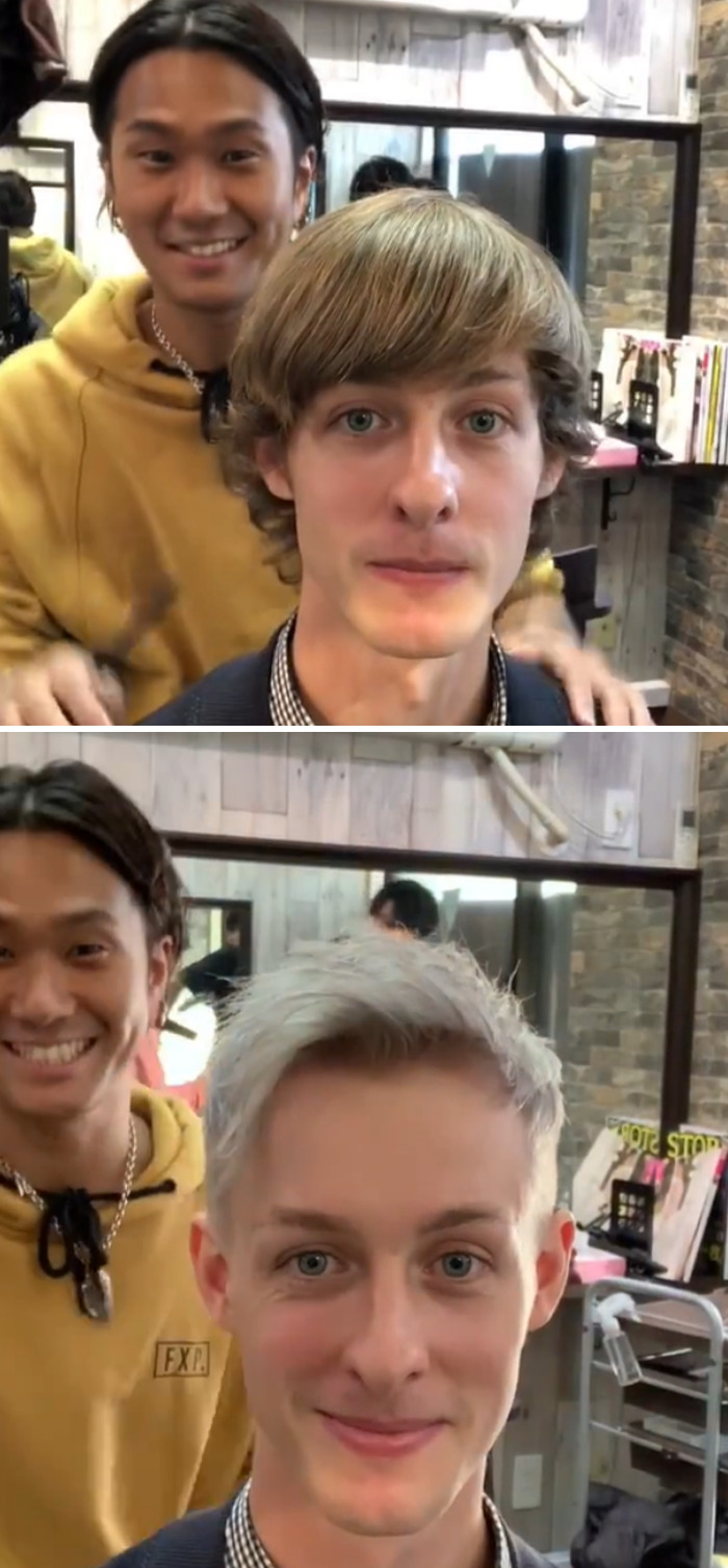 Changes before and after people who went to the stylist 