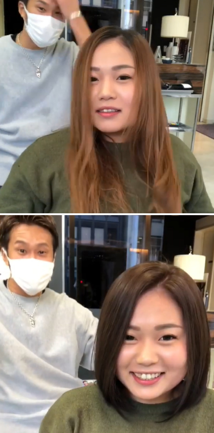 Changes before and after people who went to the stylist 