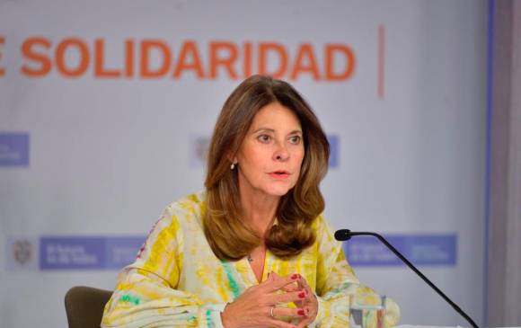 Vice President of Colombia at a press conference 