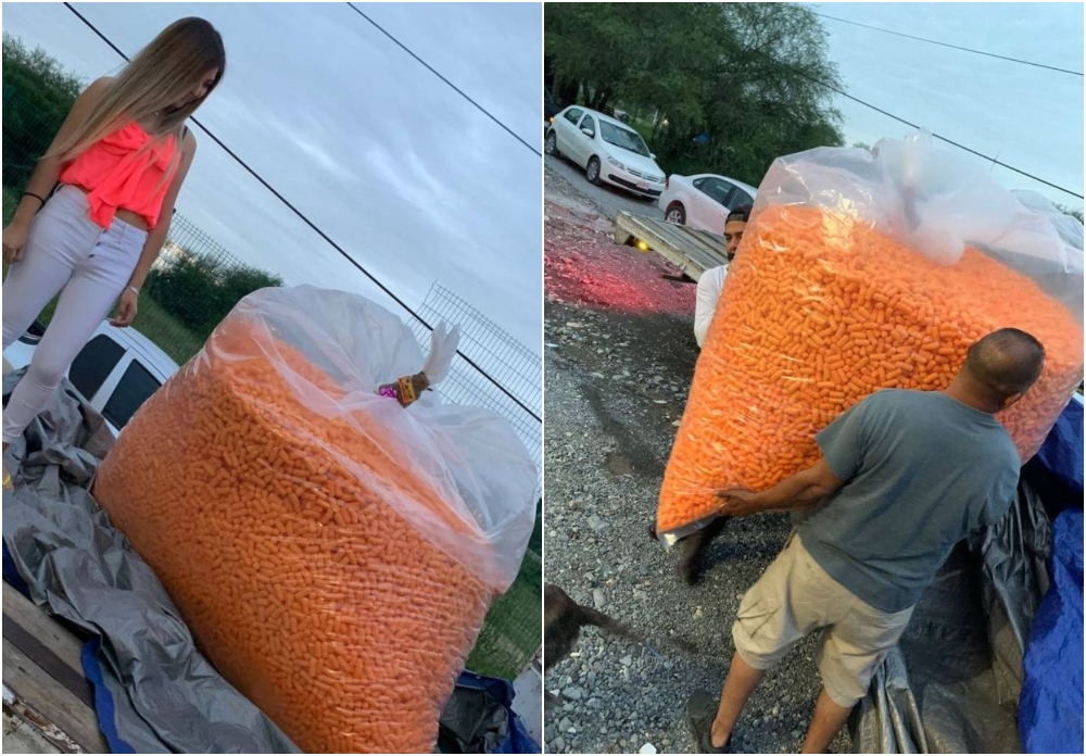 Le regalan su peso en Cheetos y se hace viral