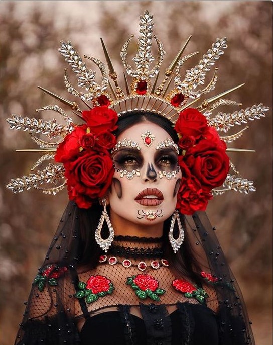 18 Sencillas ideas para un maquillaje de Catrina estilo glam