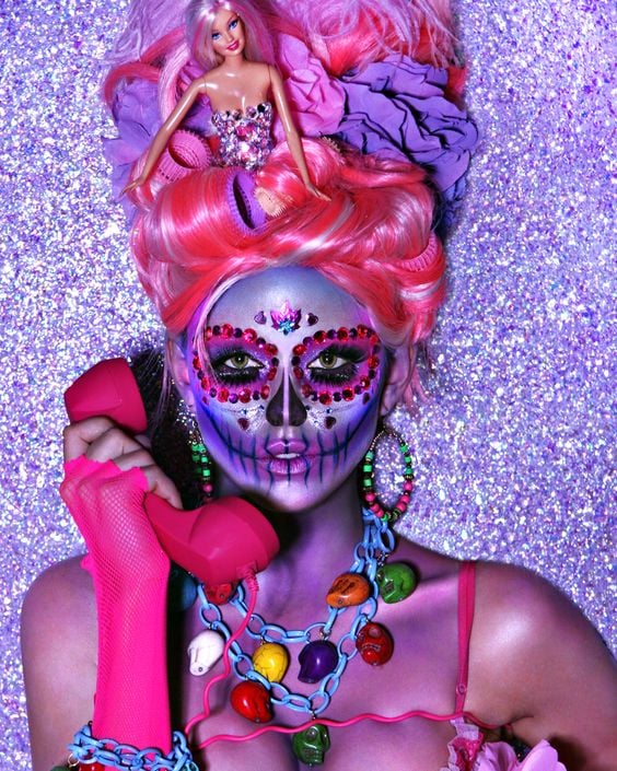 catrina estilo Lady Gaga ;18 Maquillajes de catrina glam para brillar esta Noche de brujas
