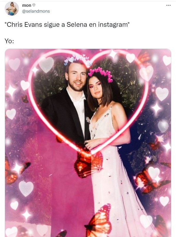 Tuit sobre Selena Gómez y Chris Evans son vistos juntos y Twitter ya reaccionó con memes