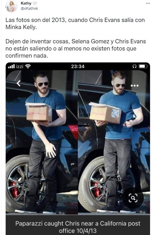 Tuit sobre Selena Gómez y Chris Evans son vistos juntos y Twitter ya reaccionó con memes