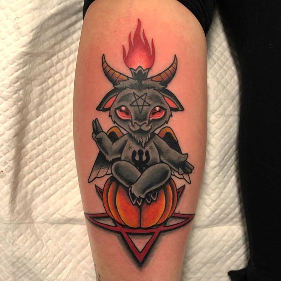 goat ;Beautiful tattoos for Halloween