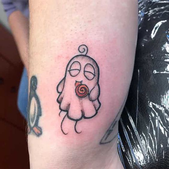 ghost; cute tattoos for Halloween