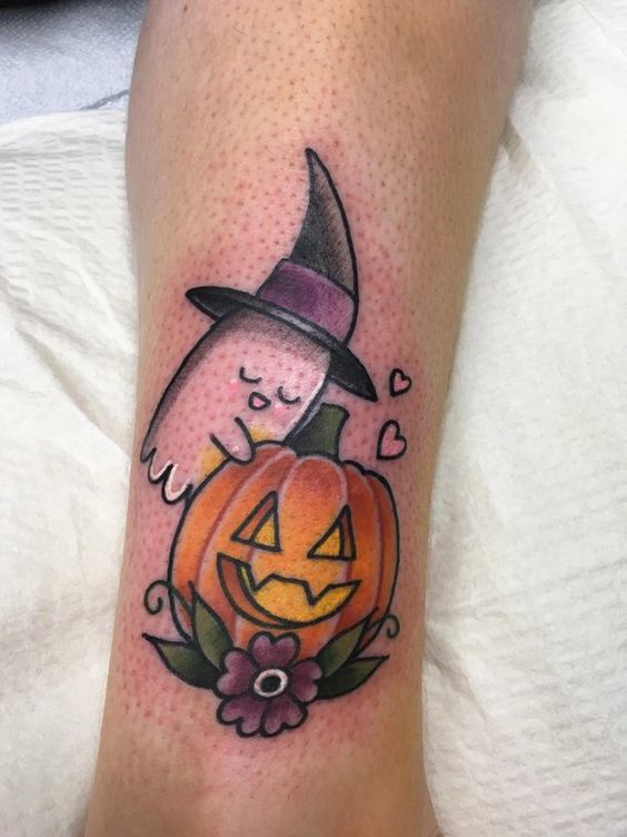 ghost; cute tattoos for Halloween