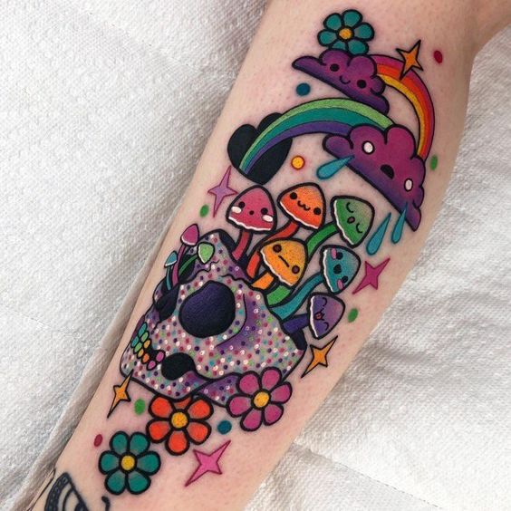 skull; cute tattoos for Halloween