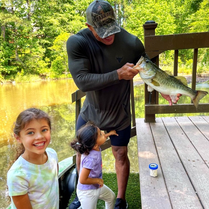 Dwayne The Rock Johnson with his daughters Tiana, Simone and Jasmine