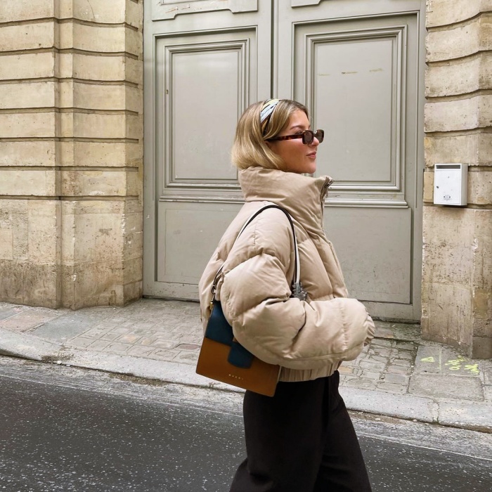 chaqueta acolchada outfits