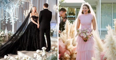 15 Famosas que no quisieron usar el clásico y aburrido vestido blanco en sus bodas