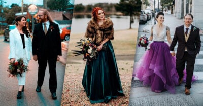 18 Novias que le dijeron ¡adiós! al clásico vestido blanco y sorprendieron con algo más en su boda