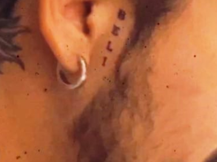 Christian Nodal Tattoo;  This is how Belinda boasted the new tattoo that Christian Nodal made in her honor