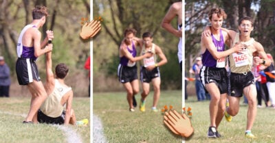 ¡Inspirador! Corredor se detiene para ayudar a su contrincante y cruzan juntos la meta