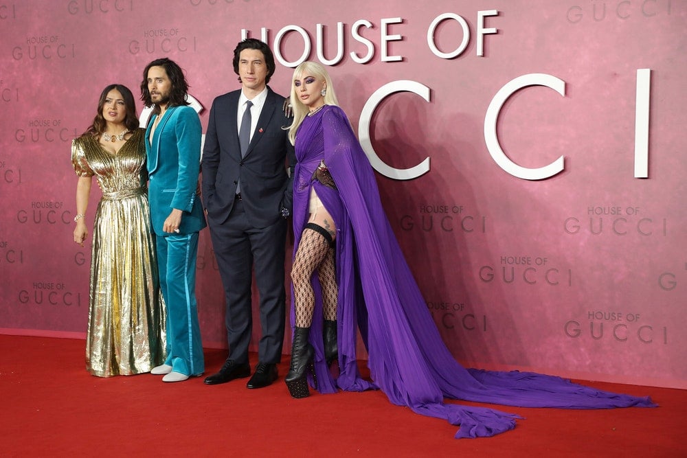 Elenco de House of Gucci; Lady Gaga sorprende en alfombra roja de House of gucci