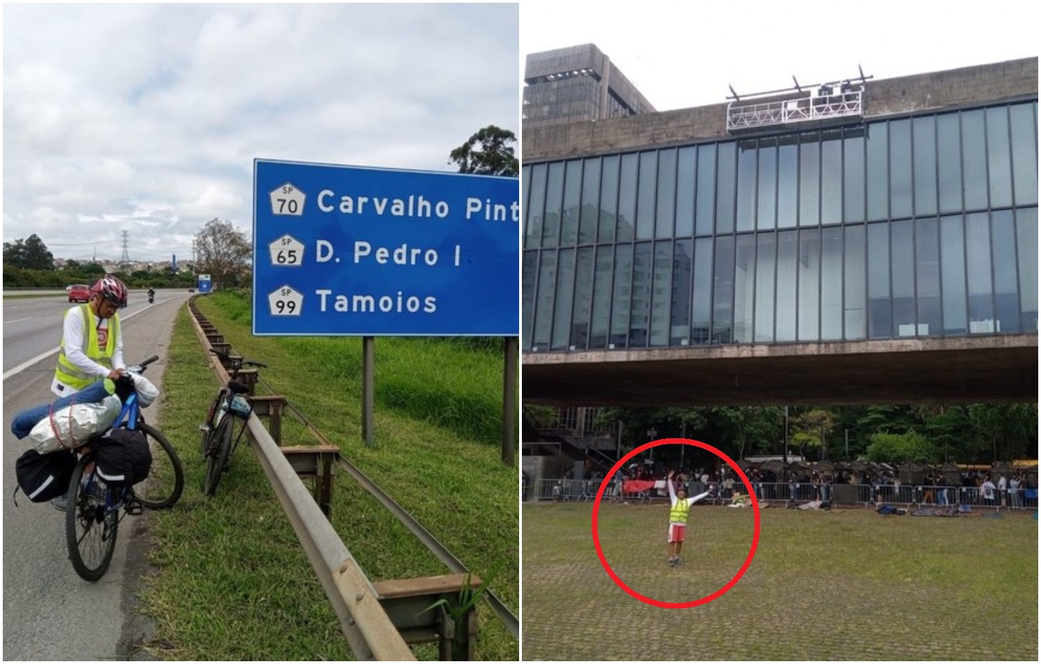 Hombre en bicicleta; Papá viaja más de 1000 kilómetros en bicicleta para estar en la graduación de su hijo