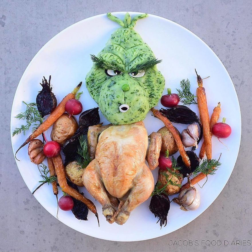 The Grinch;  Turn your child's food into cartoons and everyone wants to try your dishes