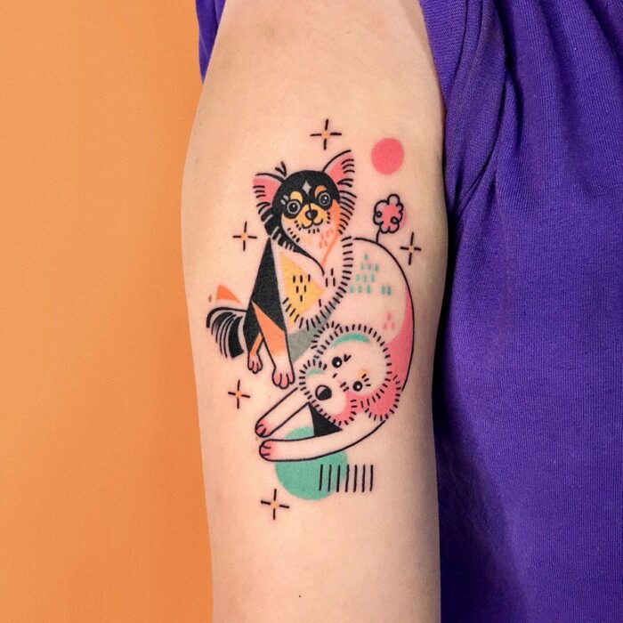 Perritos ;Artista crea hermosos tatuajes que te cautivarán a simple vista