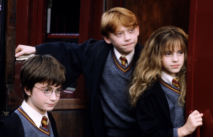 Harry Potter scenes with Rupert Grint, Daniel Radcliffe and Emma Watson