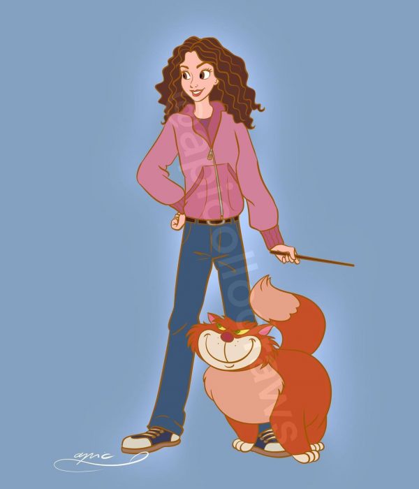 Hermione;  The best crossover!  Artist turns Disney characters into protagonists of Harry Potter