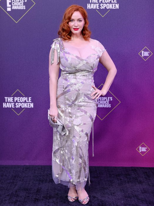   Christina Hendricks on the red carpet for the People's Choice Awards in Santa Monica, California 