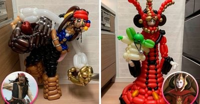 Artista japonés recrea personajes de la cultura pop usando solamente globos