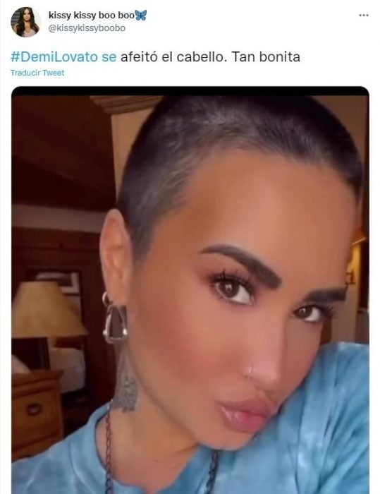 Tuit sobre Demi Lovato se rapa para recibir el 2022 con nuevo look