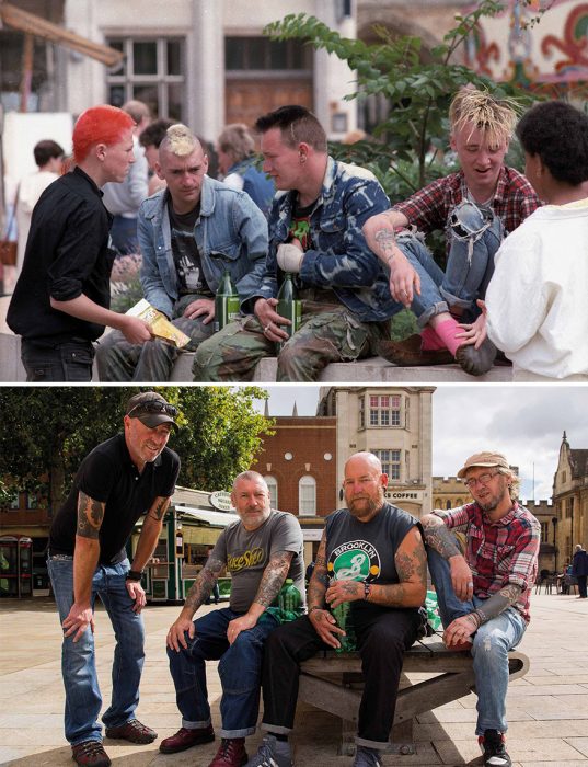 Chicos punk ; Chris Porsz Fotógrafo encuentra a personas que fotografío  hace años y logra recrear las imágenes