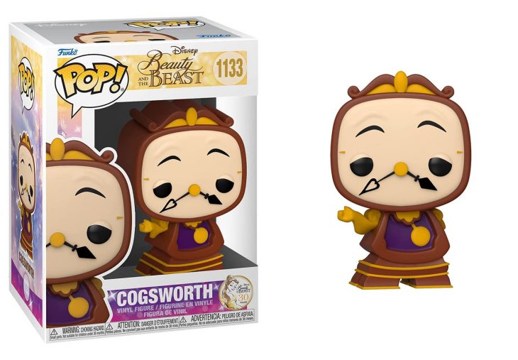 Funko Pop de Cogsworth personaje de la película la bella y la bestia