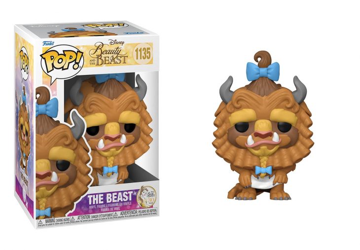 Funko pop de bestia con rizos, personaje de la bella y la bestia 