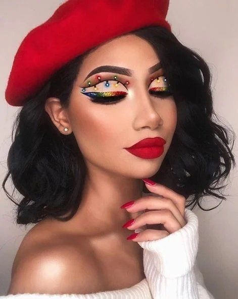 maquillaje de luces;15 Maquillajes navideños que te convertirán en la reina del invierno 