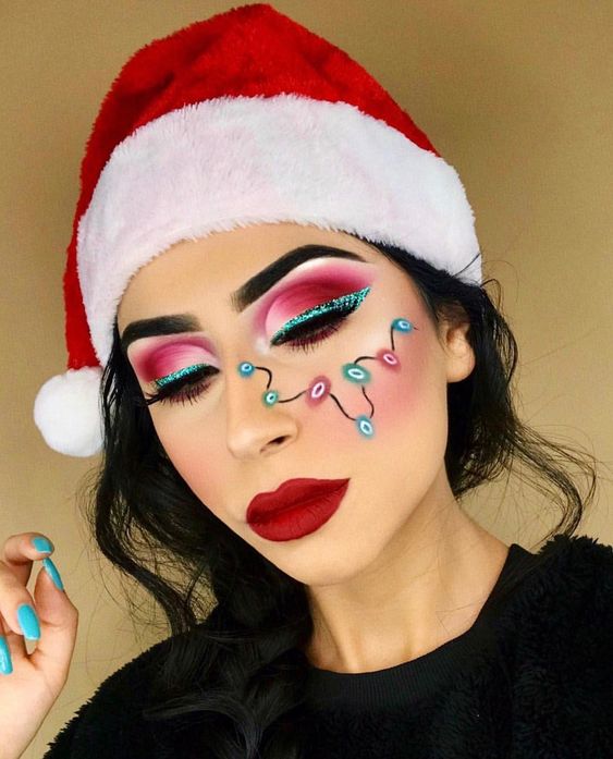Maquillaje luces colores ;15 Maquillajes navideños que te convertirán en la reina del invierno 