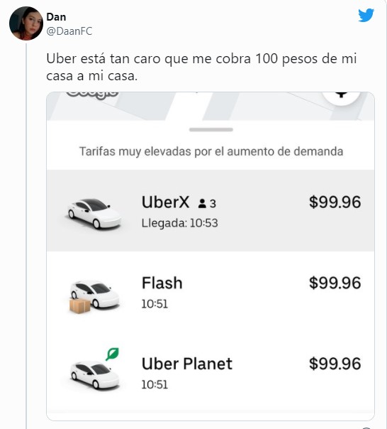 Memes sobre el aumento de tarifas en Uber y Didi