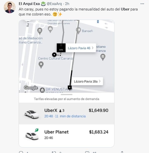 Memes sobre el aumento de tarifas en Uber y Didi