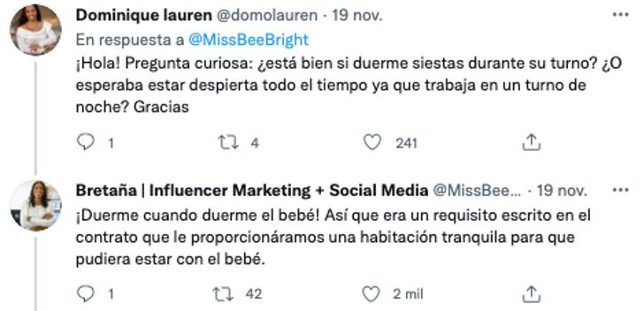 Comentarios de una chica en twitter sobre 