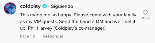 Mensaje en TikTok; Niño llora al recibir boletos de Coldplay de Navidad y se convierte en el invitado VIP de la banda