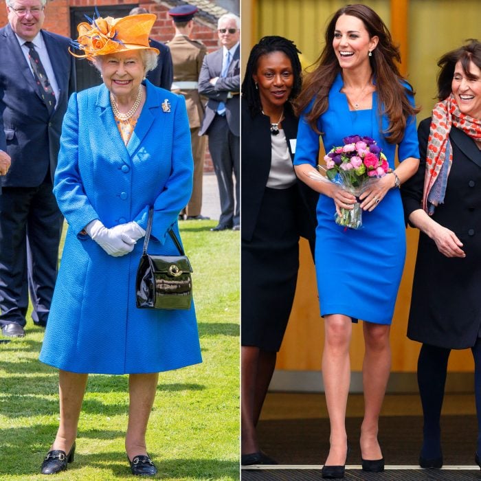 Comparación de outfits entre Kate Middleton y la reina Isabel II