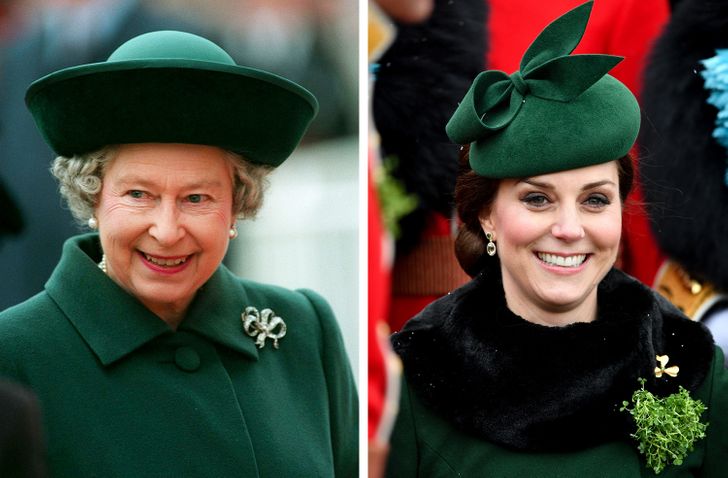 Comparación de outfits entre Kate Middleton y la reina Isabel II