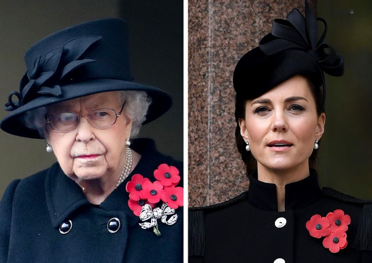 Comparación de outfits entre Kate Middleton y la reina Isabel II