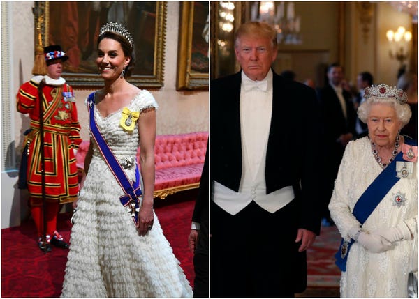 Comparación de outfits entre Kate Middleton y la reina Isabel II