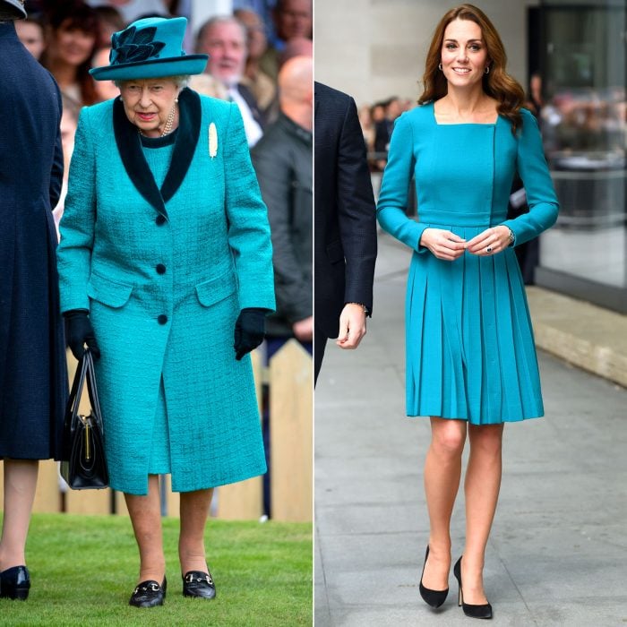 Comparación de outfits entre Kate Middleton y la reina Isabel II